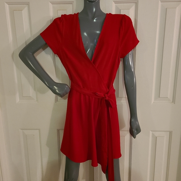 Forever 21 Red Wrap Mini Dress - Picture 3 of 6